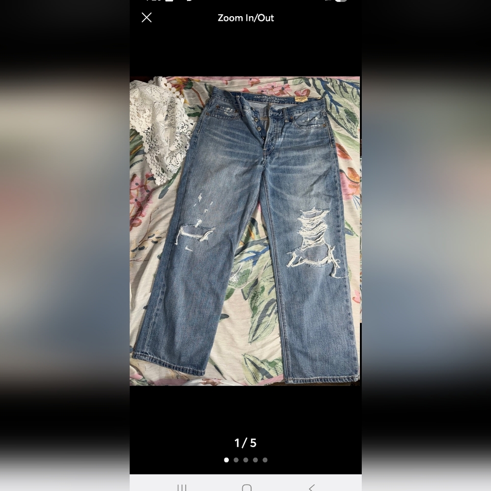 American Eagle Size 8 Vintage Blue Distressed NWT